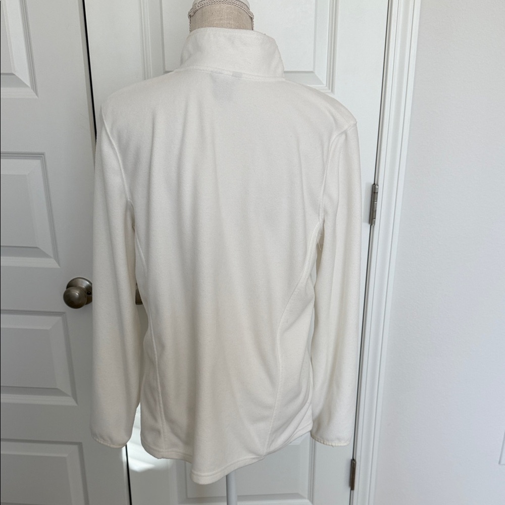 Eddie Bauer Cream Quarter-Zip Fleece - Picture 4 of 6